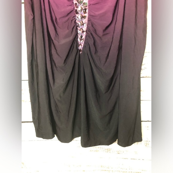 Multicolored Ruched Embellished Cold Shoulder Top - Picture 8 of 13